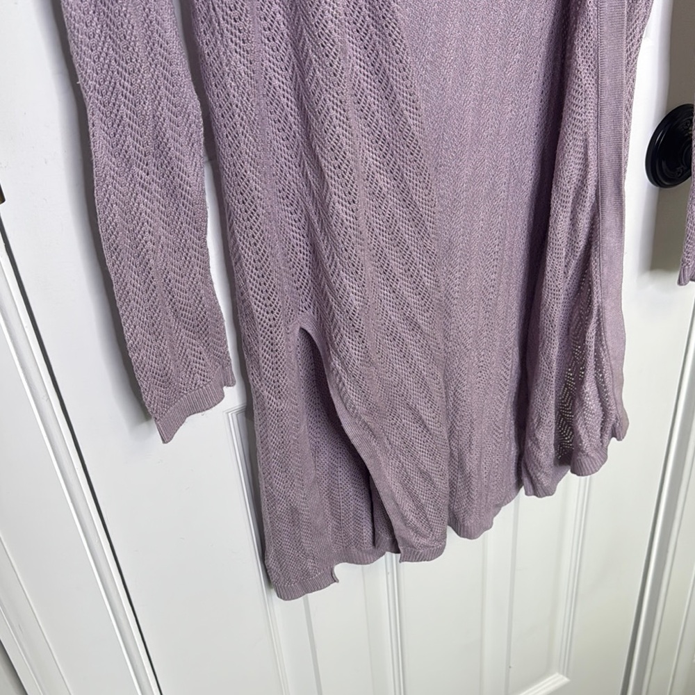 White House Black Market Purple Duster Cardigan Sweater - Picture 5 of 9